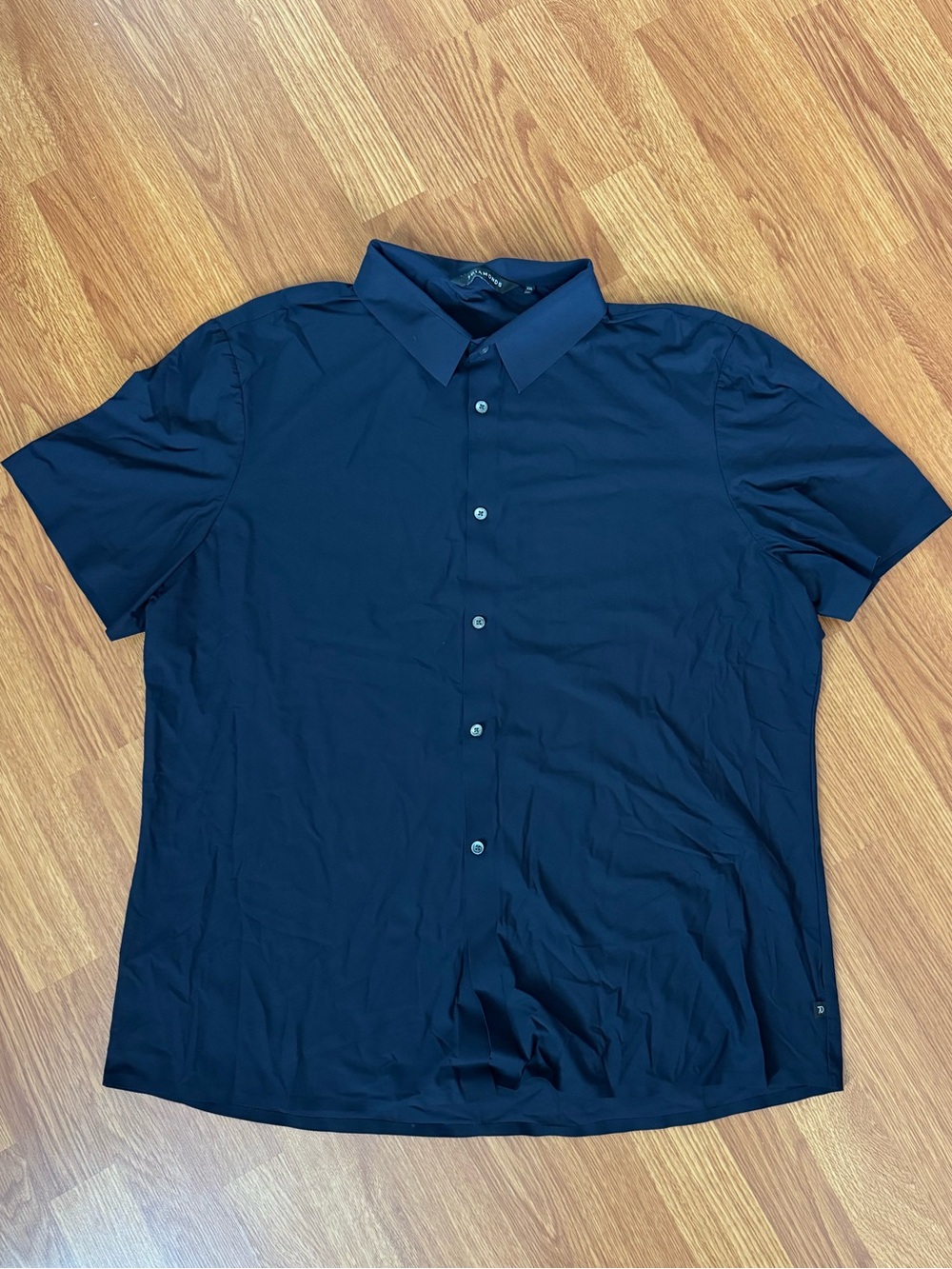 7 Diamonds Men's Short-Sleeve Button-Down Shirt - Navy Blue